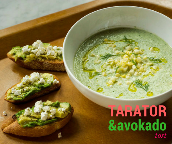 Tarator dhe tost me avokado.